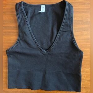 Athleta Aurora Ribbed Crop Tank - Black